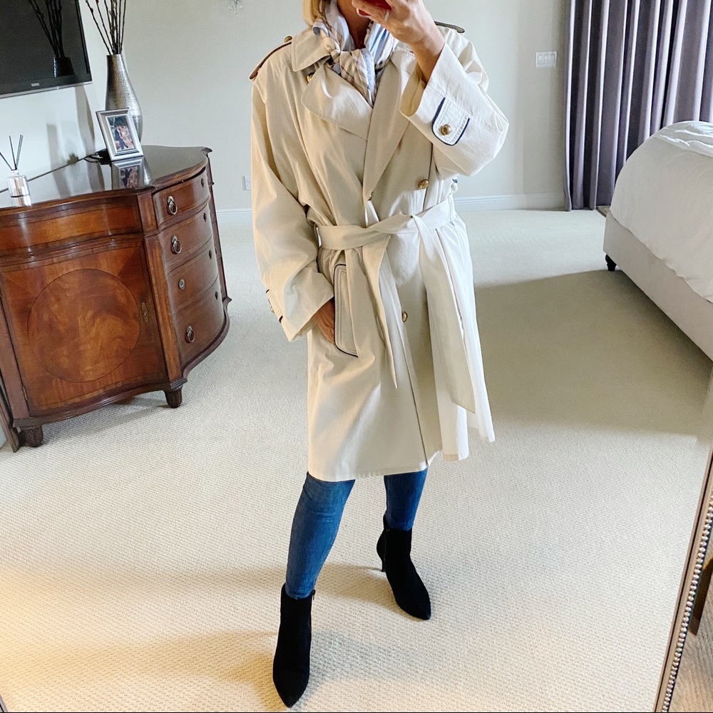 Vintage Burberry Trench Coat Ivory 12